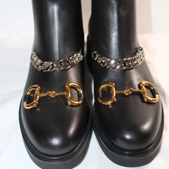 NWB Gucci Mid Calf Bootie Flores Horsebit Stretch Panel Shoes Boots 41 - Picture 3 of 5